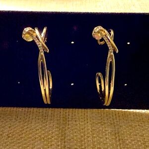 14 K Gold Round Zirconium Nail Earrings